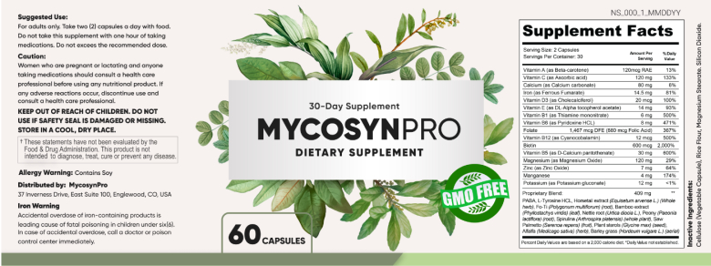 Mycosyn Pro supplement facts